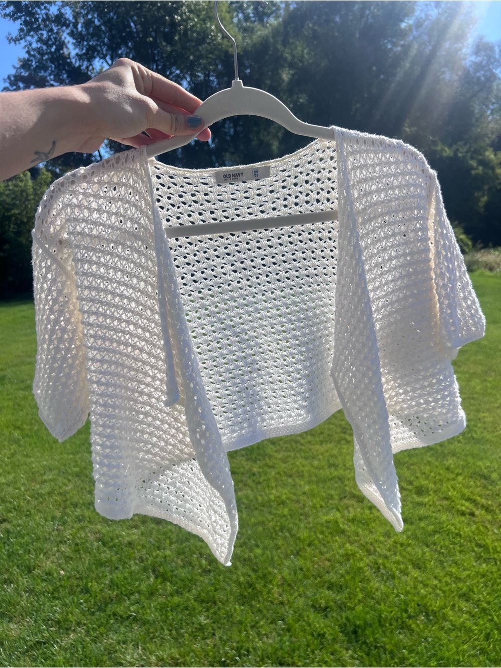 Old Navy Women's White Open Knit Bolero - XS